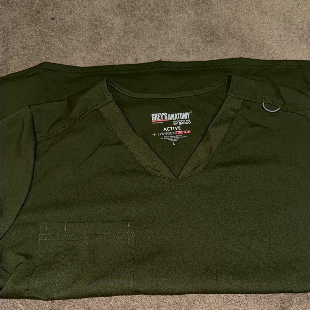 Grey's Anatomy Active Stretch Dark Green Scrub set